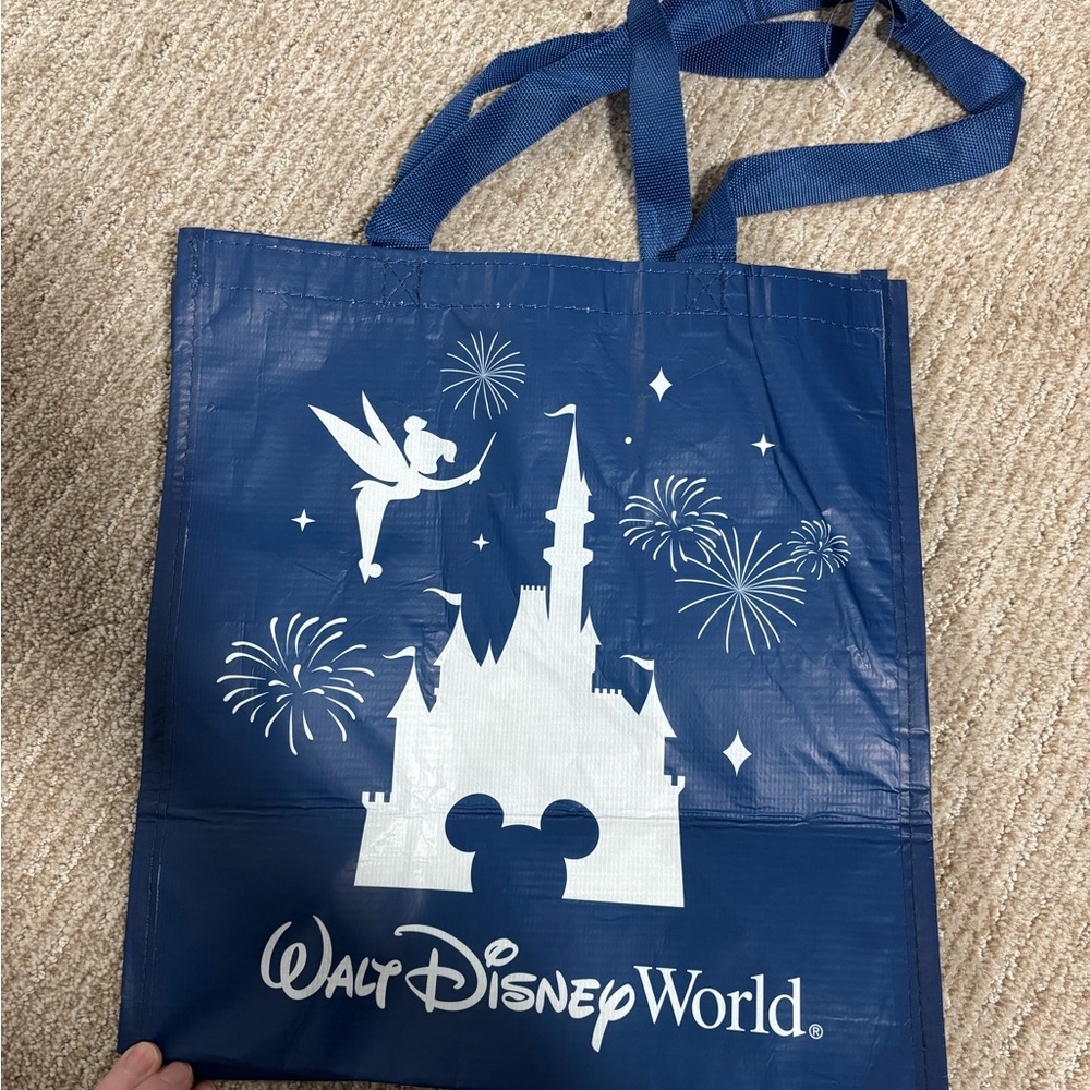 Disney Blue and White Disneyland Resort Tinker Bell Castle Tote Bag - Picture 4 of 7